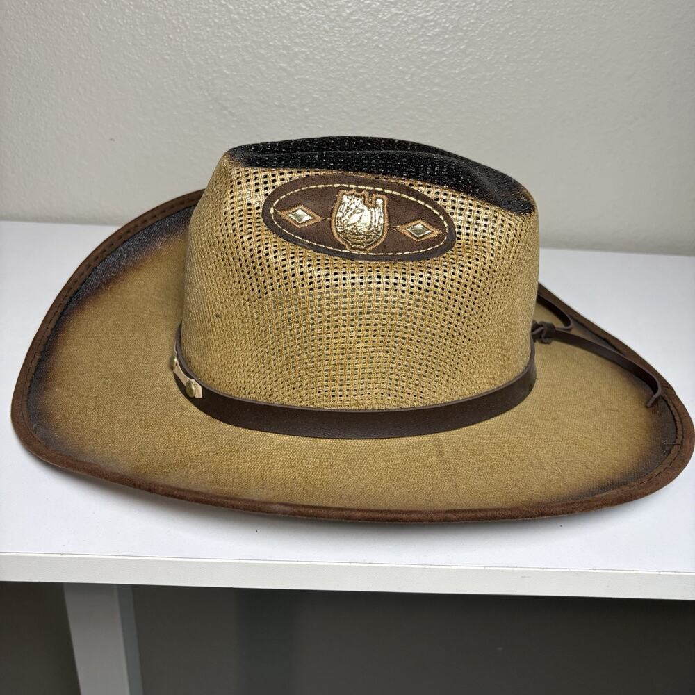 La Sierra Women Brown Center Dent Crown Cowboy Hat Size Medium
